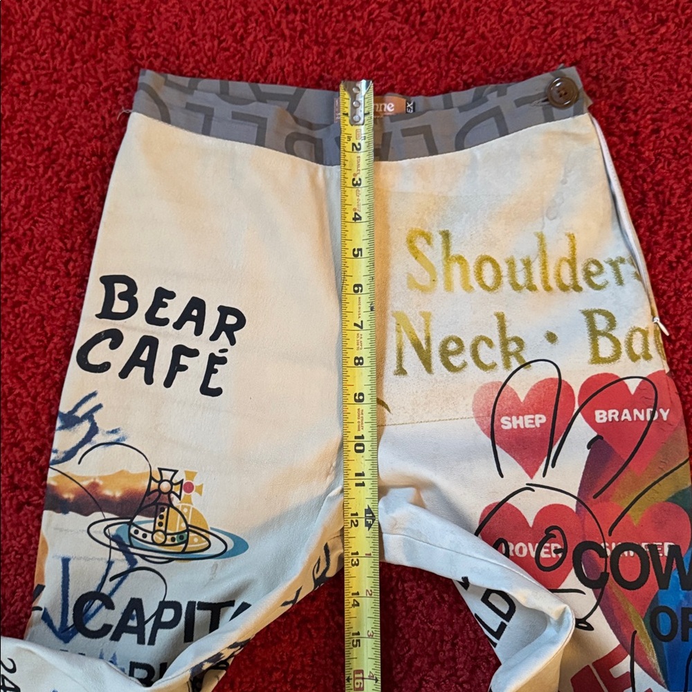 Vivienne Westwood GOLD LABEL LEATHER STRETCH PANTS MEANINGLESS PRINT 2015 - Picture 9 of 16